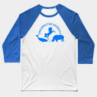 Unicorns for diversity (blue) Baseball T-Shirt